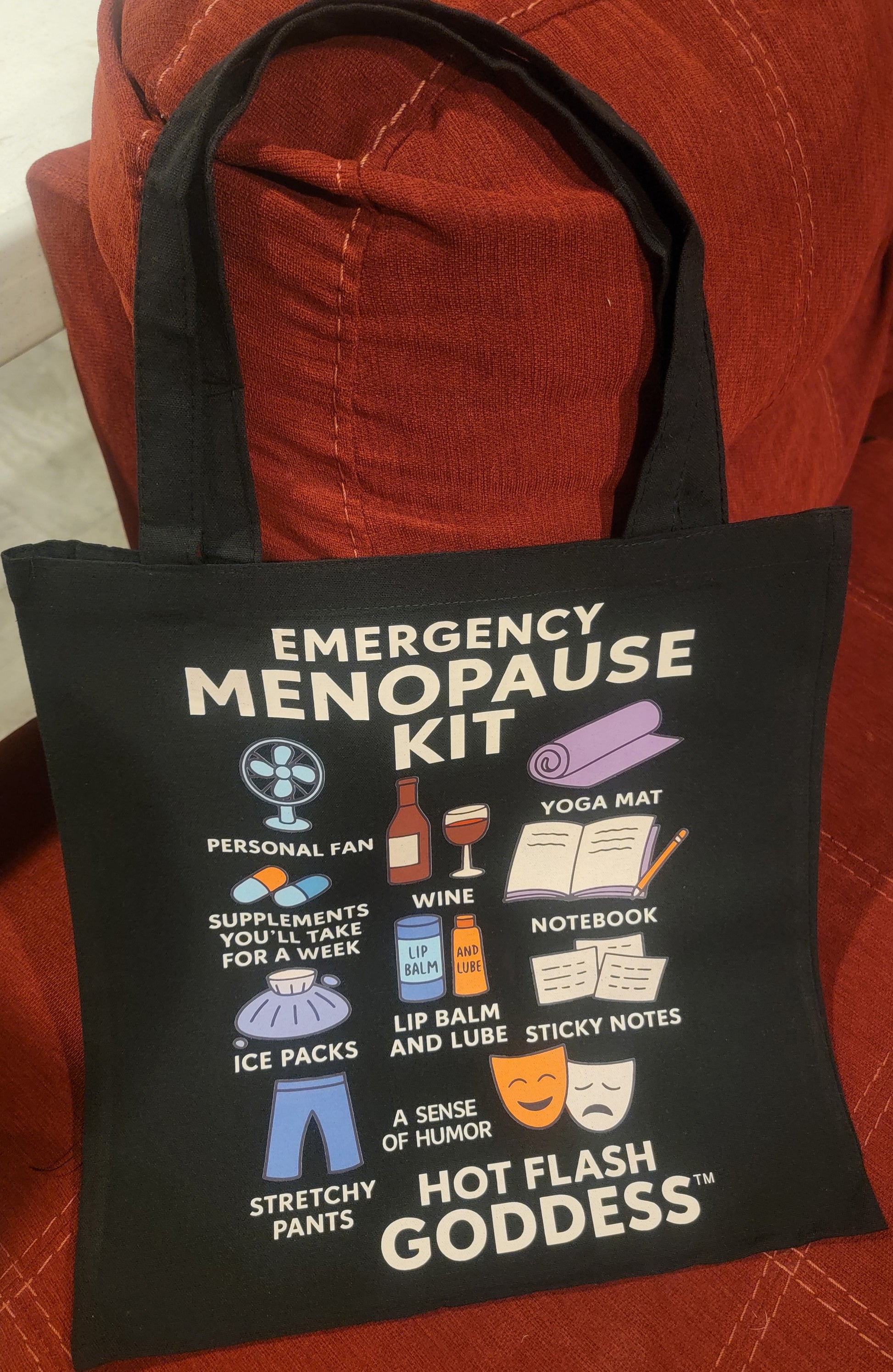 Hot Flash Goddess™ Emergency Menopause Kit Tote – Survival Essentials for Every Mood Swing