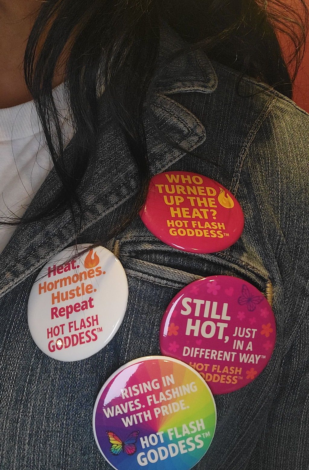 Hot Flash Goddess Bundle #1 Book & Buttons