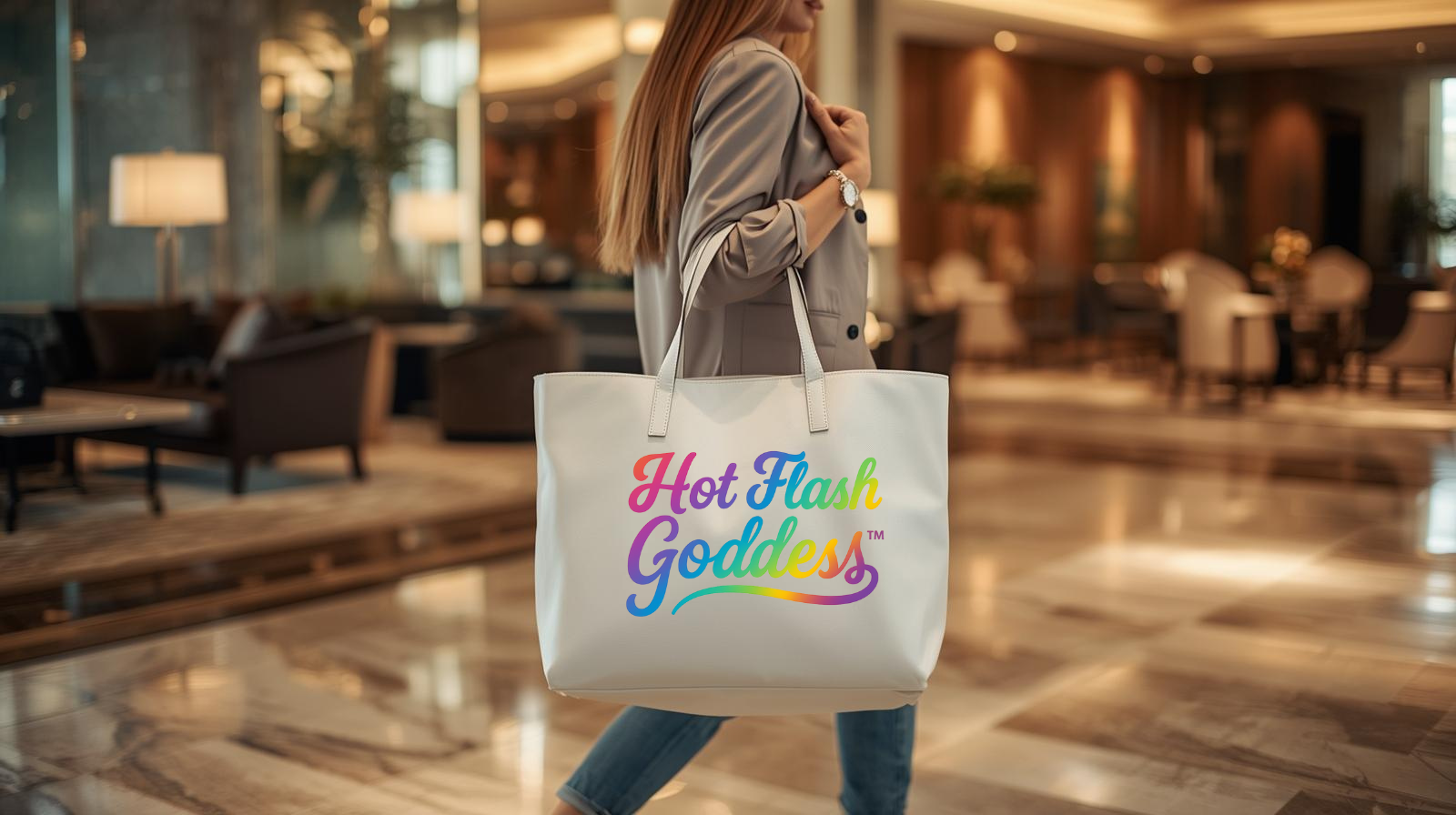 Hot Flash Goddess™ Canvas Overnight & Travel Tote – Empowered. Fierce. Ready for Anything.